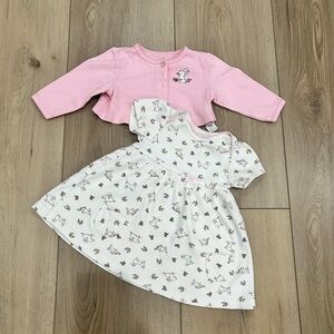 Little Me Pink and White Dress Set